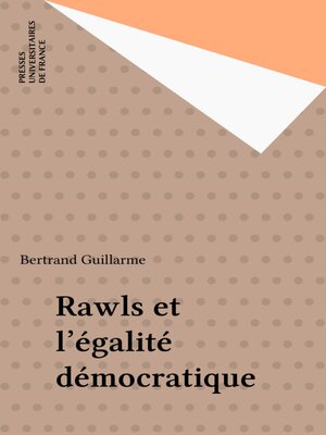 cover image of Rawls et l'égalité démocratique